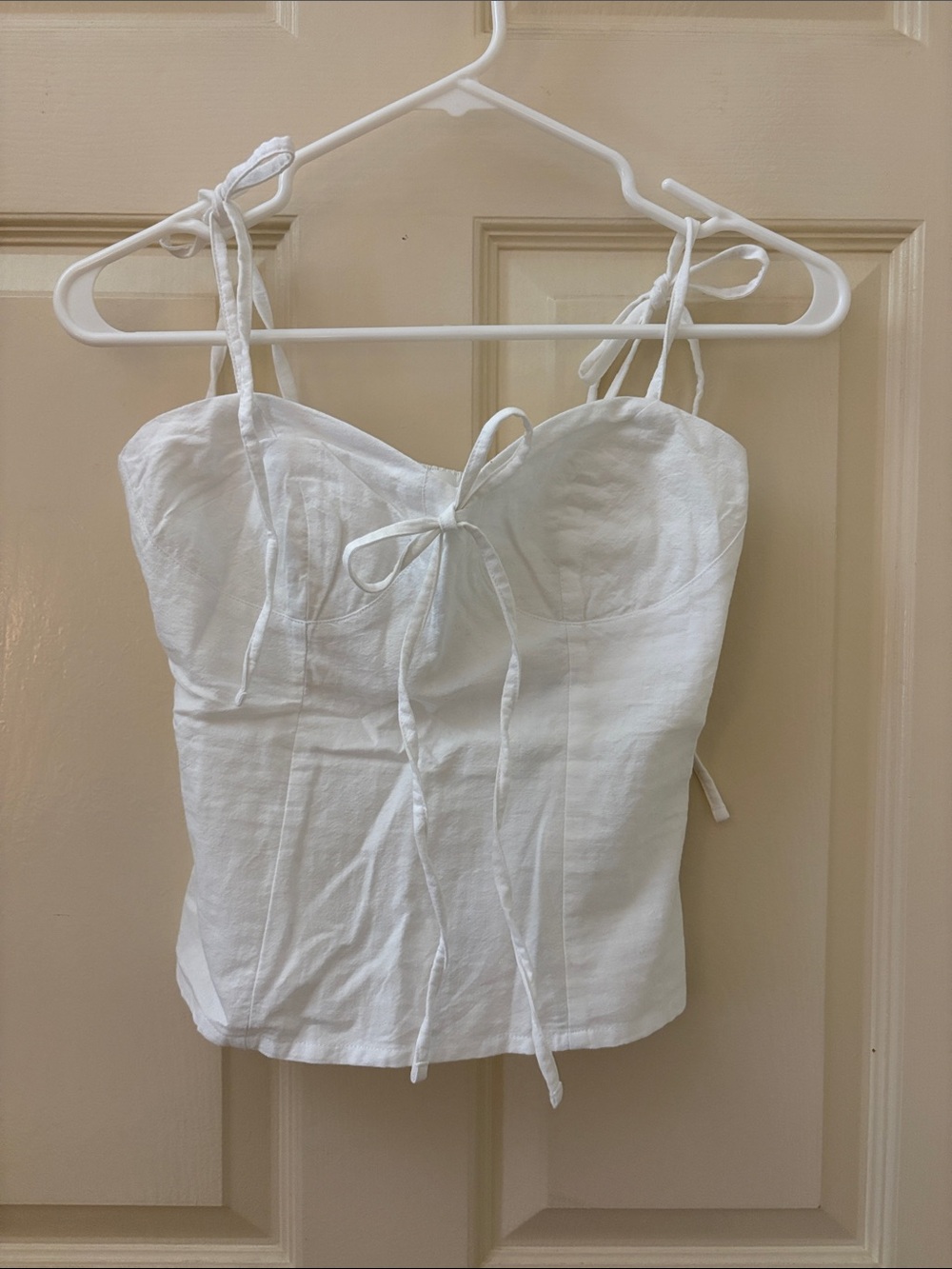 Revolve by the way. Tie Strap White Tank Top